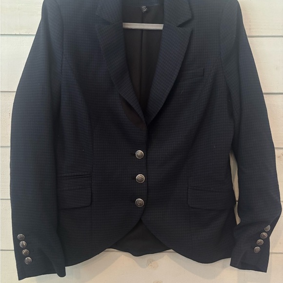 WHBM Black and Purple Houndstooth printed blazer in size 12. Great condition! - Picture 2 of 12